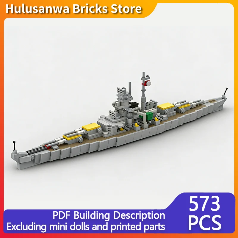 

WW2 Military Battleship Model MOC Building Bricks War Equipment Modular Technology Gifts Holiday Assemble Children Toys Suit