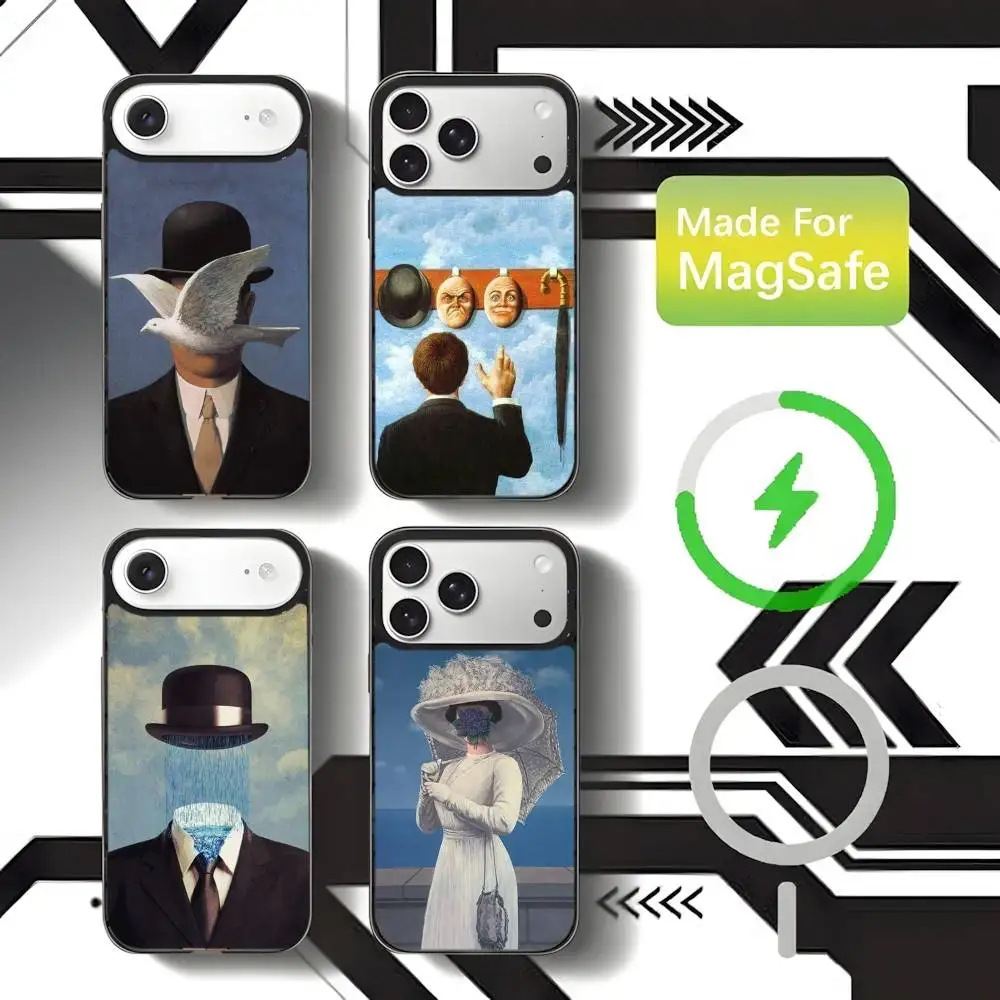 

Rene Magritte ART Phone Case For iPhone 17,16,15,14,13,12,11,Pro,Max,Plus,Mini,SE4,E Magnetic Magsafe Wireless Charging