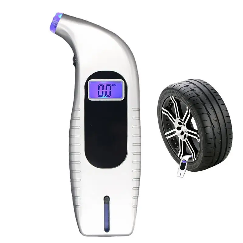 Digital Tire Pressure Gauge Heavy Duty Pressure Gauge 2-in-1 With LCD Screen Bike Tire Gauge Tread Gauge Tool Accuracy