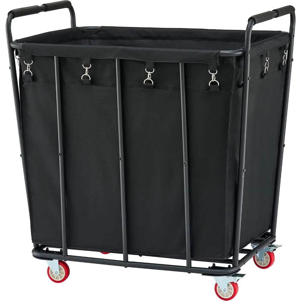 

Large Laundry Cart with Wheels, 400L Heavy Duty Laundry Basket Organizer, Rolling Hamper Sorter for Clothes Storage Baskets