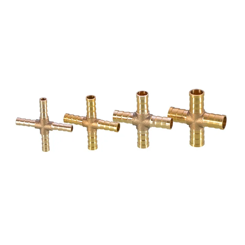 Conector de tubería de lengüeta de latón, codo recto en forma de T Y X, 2, 3 Y 4 vías para tubo de agua de cobre de 6mm a 19mm, 8mm, 10mm, 14mm,