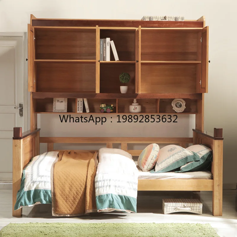 YFY خشب متين Baby Liriodendron خزانة ملابس 5 أبواب صندوق هيدروليكي تخزين متكامل متعدد الوظائف مع خزانة ملابس #3