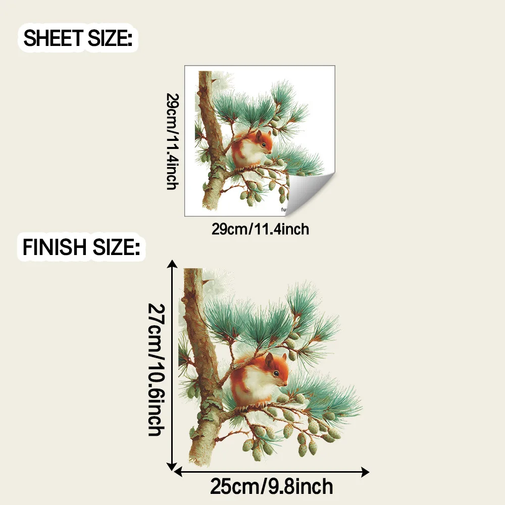 Wall Stickers for Decorating The Kitchen of A Squirrel That Collects Fruits, for Beautifying The Walls, Available in Bulk,