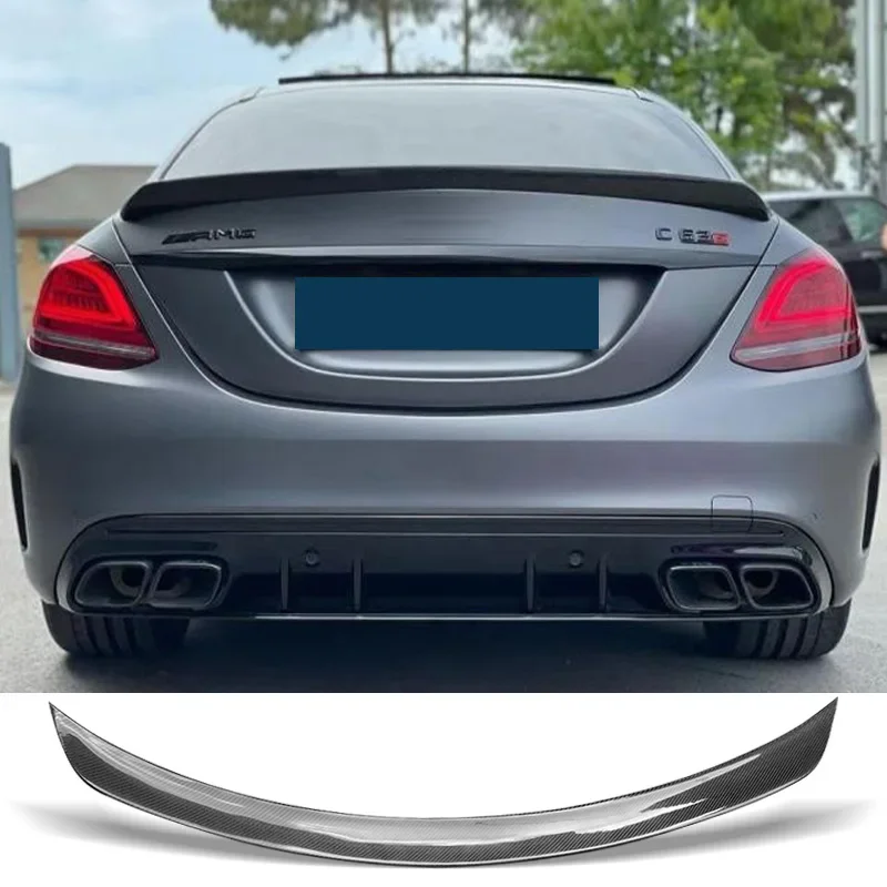 

Type V Spoiler for Benz W205 C260 C43 C63 Coupe AMG Carbon Fiber Rear Ducktail Wing C-class 4 2 Door Trunk Accessories