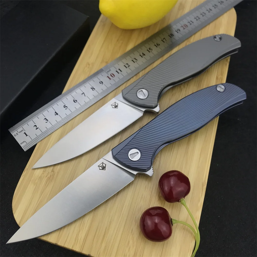 NEW High-end Folding Knife Shirogorov Survival Pocket Knife D2 Sharp Blade TC4 Titanium Alloy Handle Outdoor Rescue Folding Tool