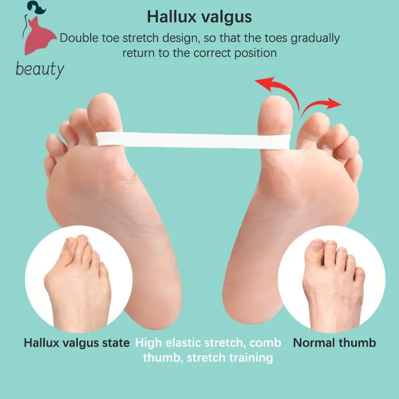 Silicone Tensile Tape Hallux Valgus Of Foot Corrective Training Exerciser Belt Toe Separator Thumb Elastic Band Foot Care Tools