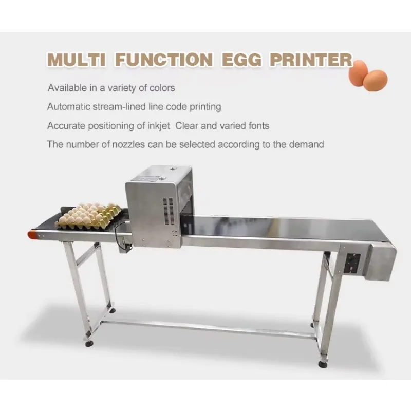 Egg Printer Machine 6 Heads Industrial Egg Thermal Inkjet Coding Printer Machine for Egg Batch Number Data Printing Customized