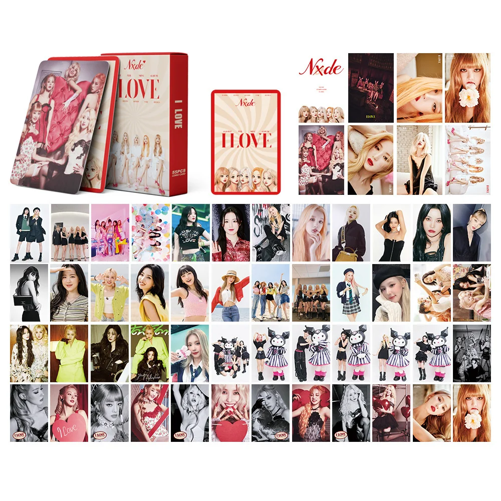 55pcs/set Kpop G-IDLE Return Albums I LOVE Postcards LOMO Card Minnie YUQI LOMO PhotoCards For Fans Collection Gifts