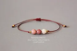 Rhodonite Healing Crystal Women's Bracelet Love Crystal Self-Worth