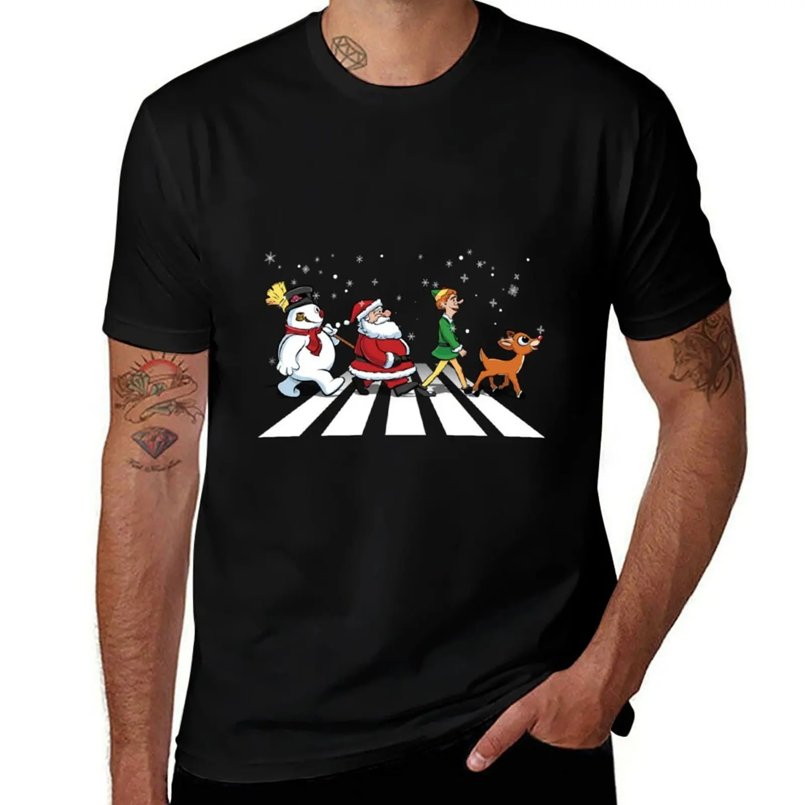 

Christmas Road T-Shirt oversize t-shirts man Aesthetic clothing mens t shirts