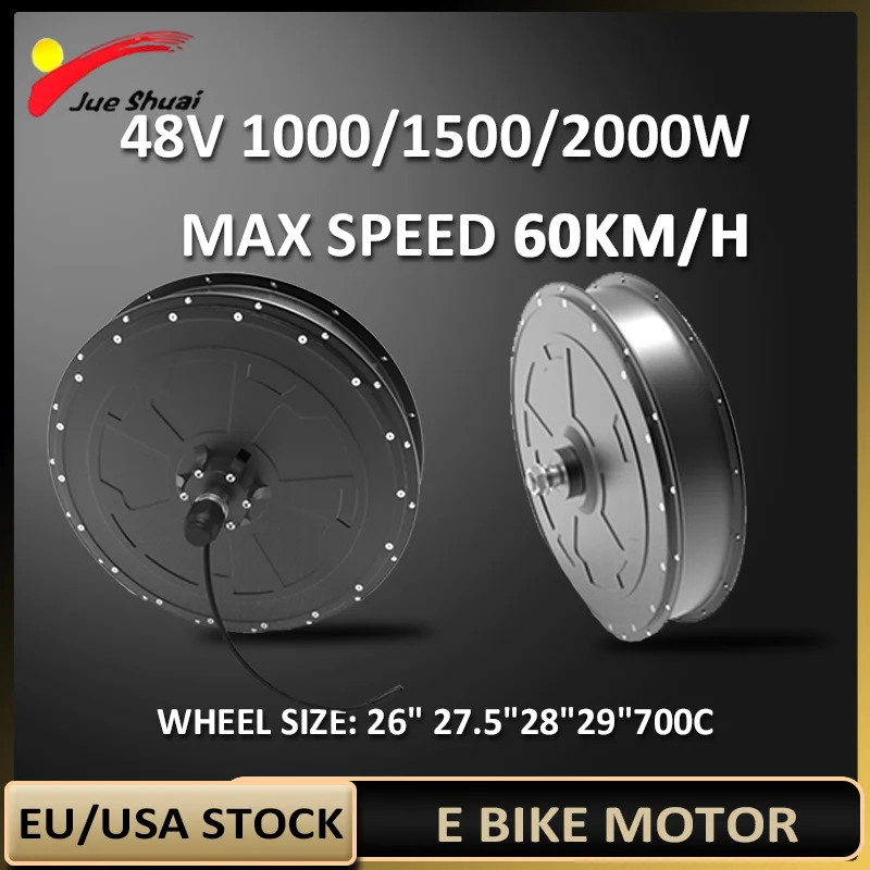 1000W 1500W 2000W Hub Motor Electric Bike Conversion Kit Rear Brushless Gearless Drive мотор колесо 26