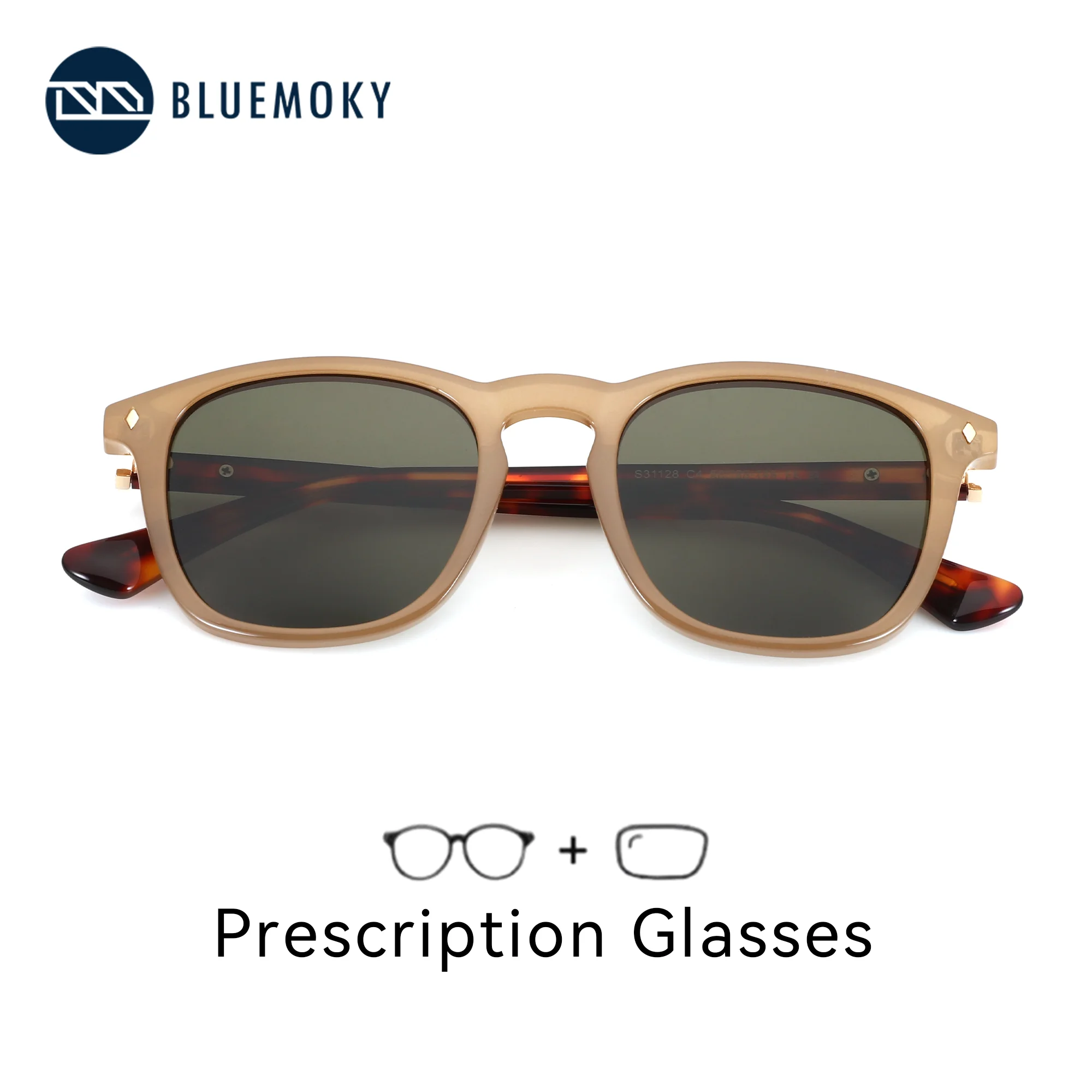 

BLUEMOKY S размер квадратные очки по рецепту для мужчин солнцезащитные очки близорукость прогрессивная поляризованная защита UV400