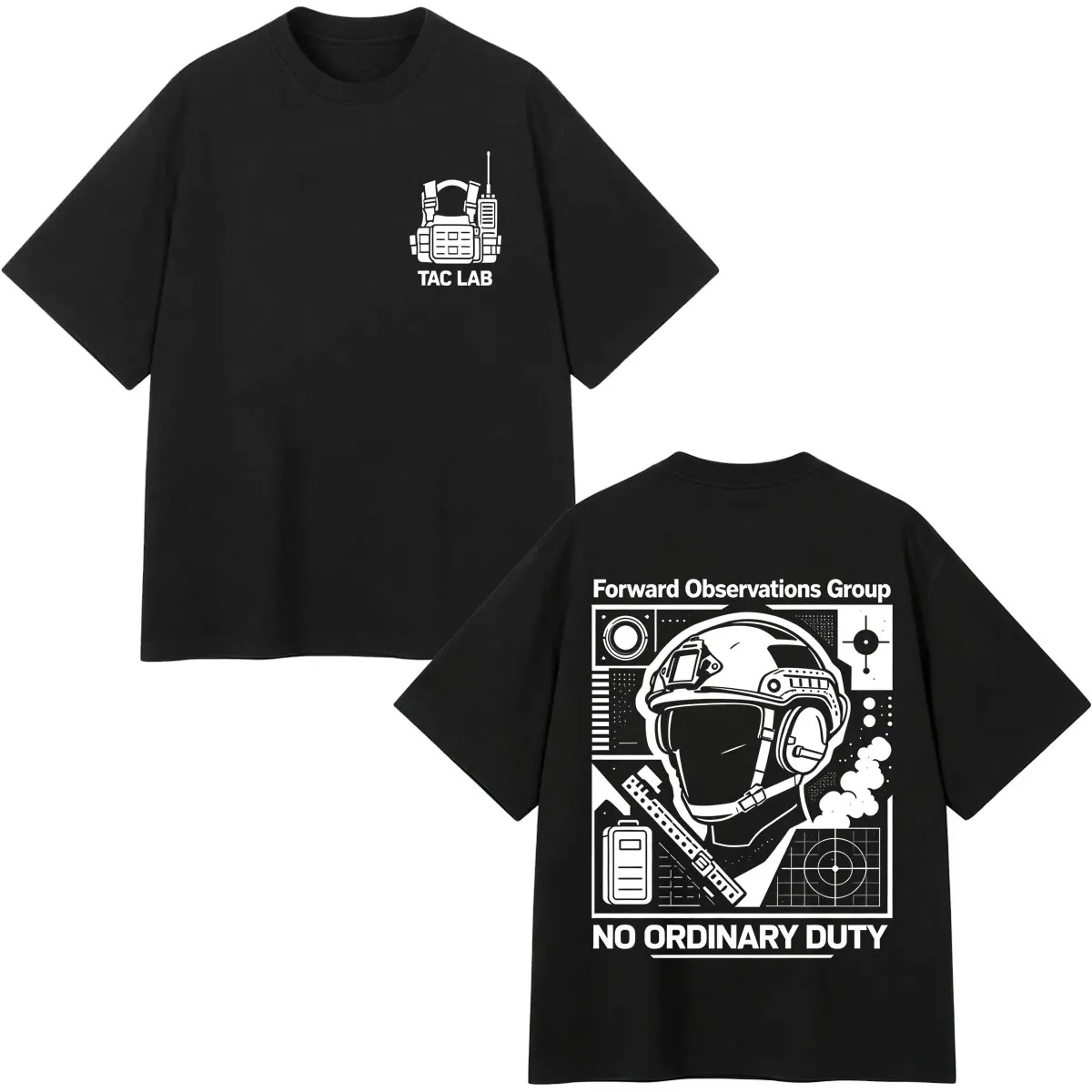 Forward Observations Group No Ordinary Duty T-shirts Men's Gothic Fashion Harajuku T Shirt Loose Cotton Punk T Shirts Streetwear