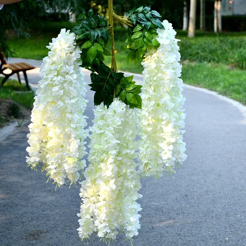 

ArtificialWisteria Flowers String Hanging Garland Outdoor Wedding Garden Arch Decoration Home Party Decor Fake Flower