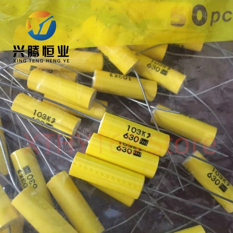 

5PCS NCC Fever Axial Capacitor 630V0.01UF 103 8X20MM