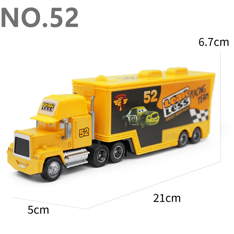 Pixar Cars Greg Candyman's Hauler Modellauto Anime-Figur Mack Container Trucks Semi-Hauler Dinoco Racing Spielzeug Kindergeschenke – Detail 32