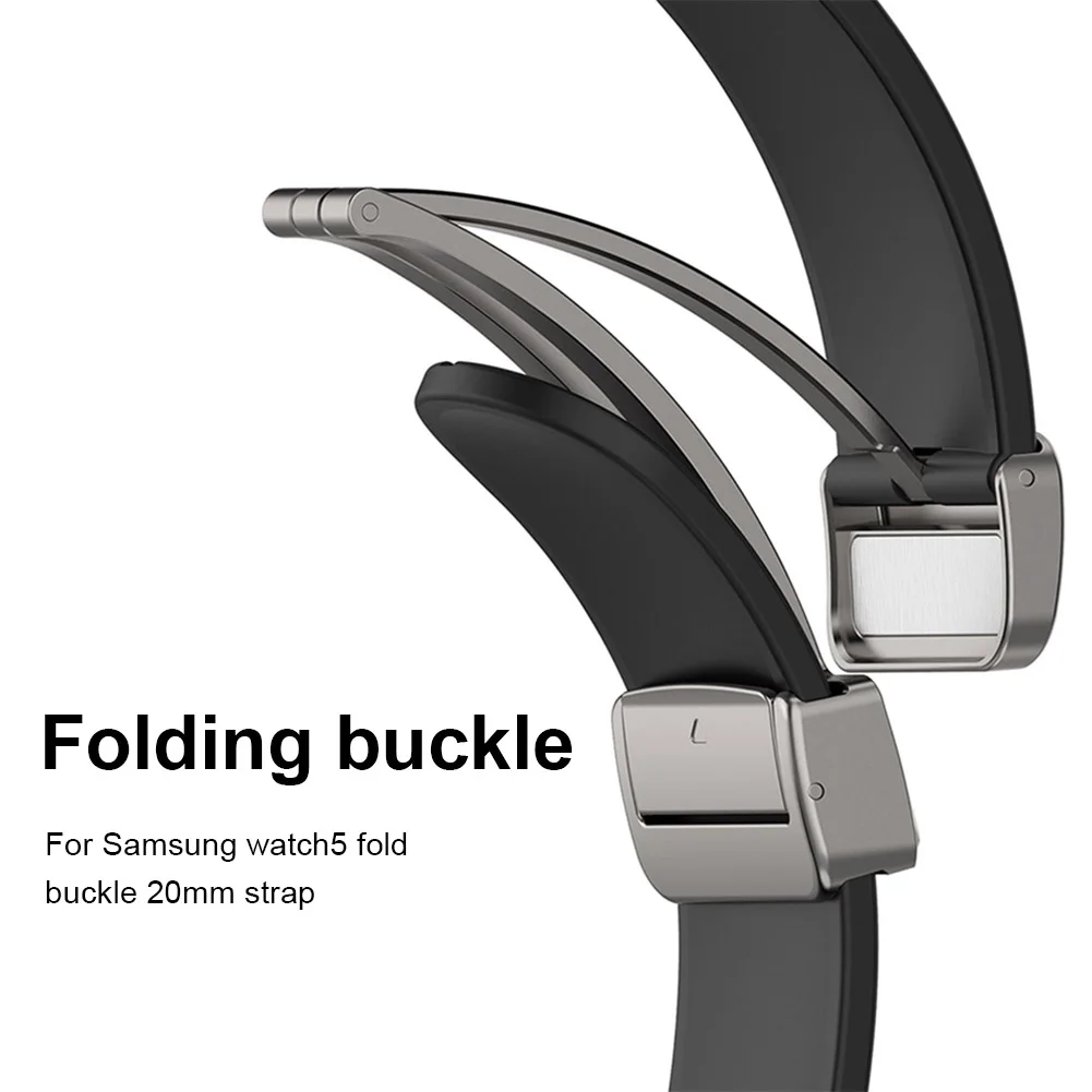 20mm Watch Band Buckle Stainless Steel Metal Folding Buckle Strap for Women Men Watchband Accessories for Samsung Galaxy Watch 5
