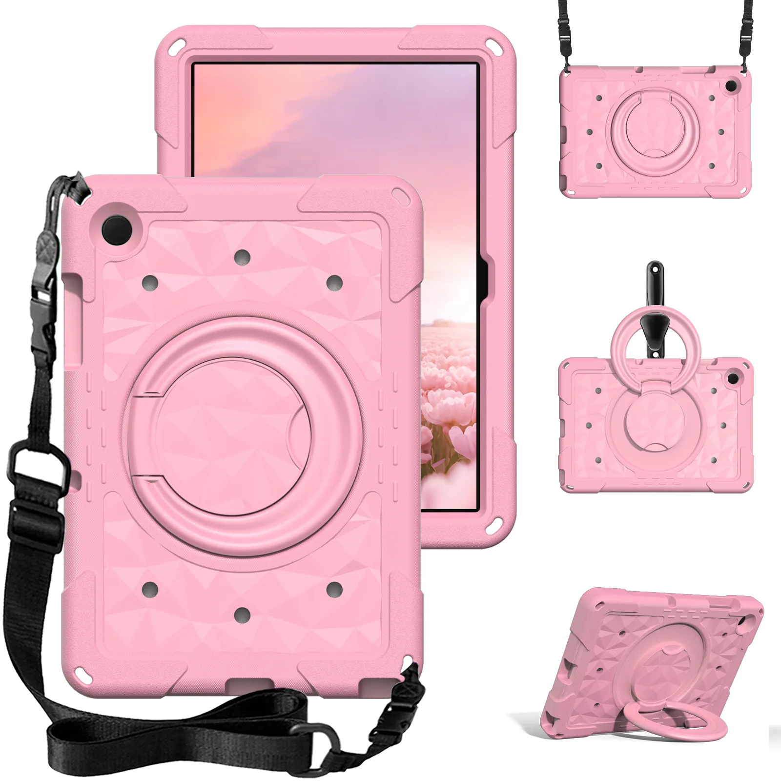 

Вращающийся чехол-подставка для планшетов Samsung Tab A11 A9 X115 110 133 135, защитный чехол с защитой от падений и плечевым ремнем