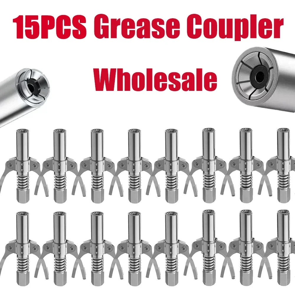 15/10/5PCS Grease Coupler Wholesale 10000PSI Heavy-Duty Quick Release Oil Grease Gun Coupler Oil Pump Grease Gun Repair Tools