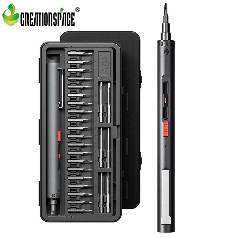 CreationSpace Jeu de tournevis de précision 3,7 V 3 réglages de couple Mini kit d'outils de réparation pour téléphone, ordinateur, montre, électronique
