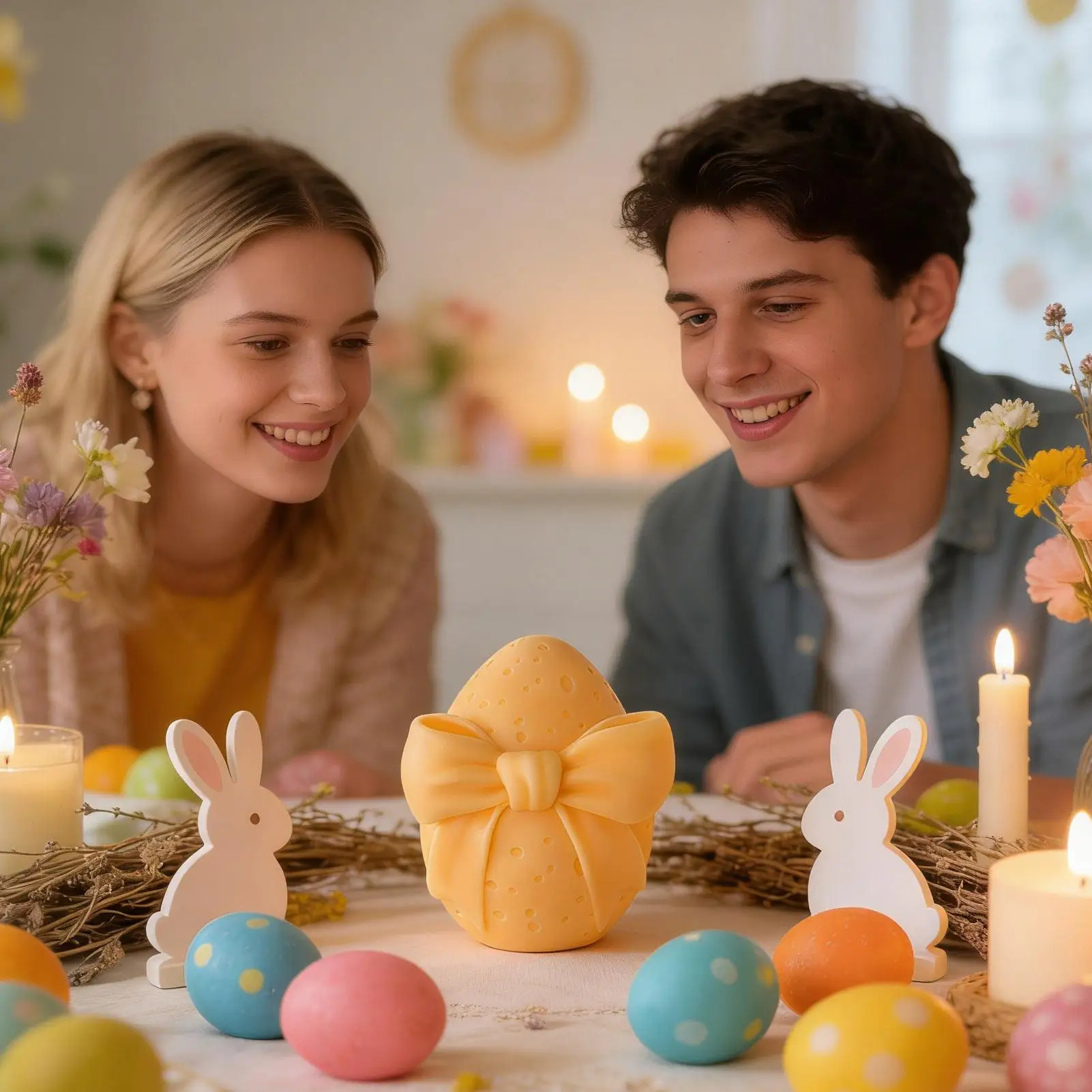 

3D-форма для пасхальных яиц из силиконовой смолы, форма для изготовления свечей в виде пасхального яйца с бантом, 3D-формы для рукоделия, для ароматерапии, гипсовых поделок, для дома