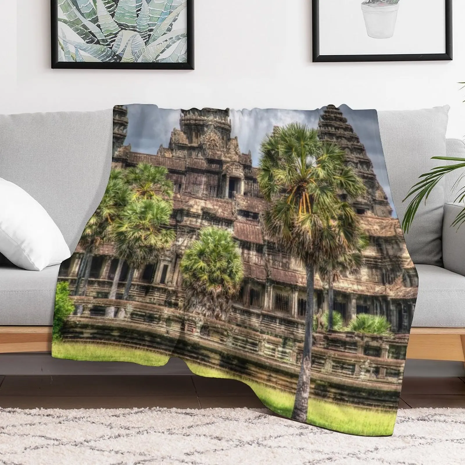 Angkor Wat Temple Cambodia Throw Blanket