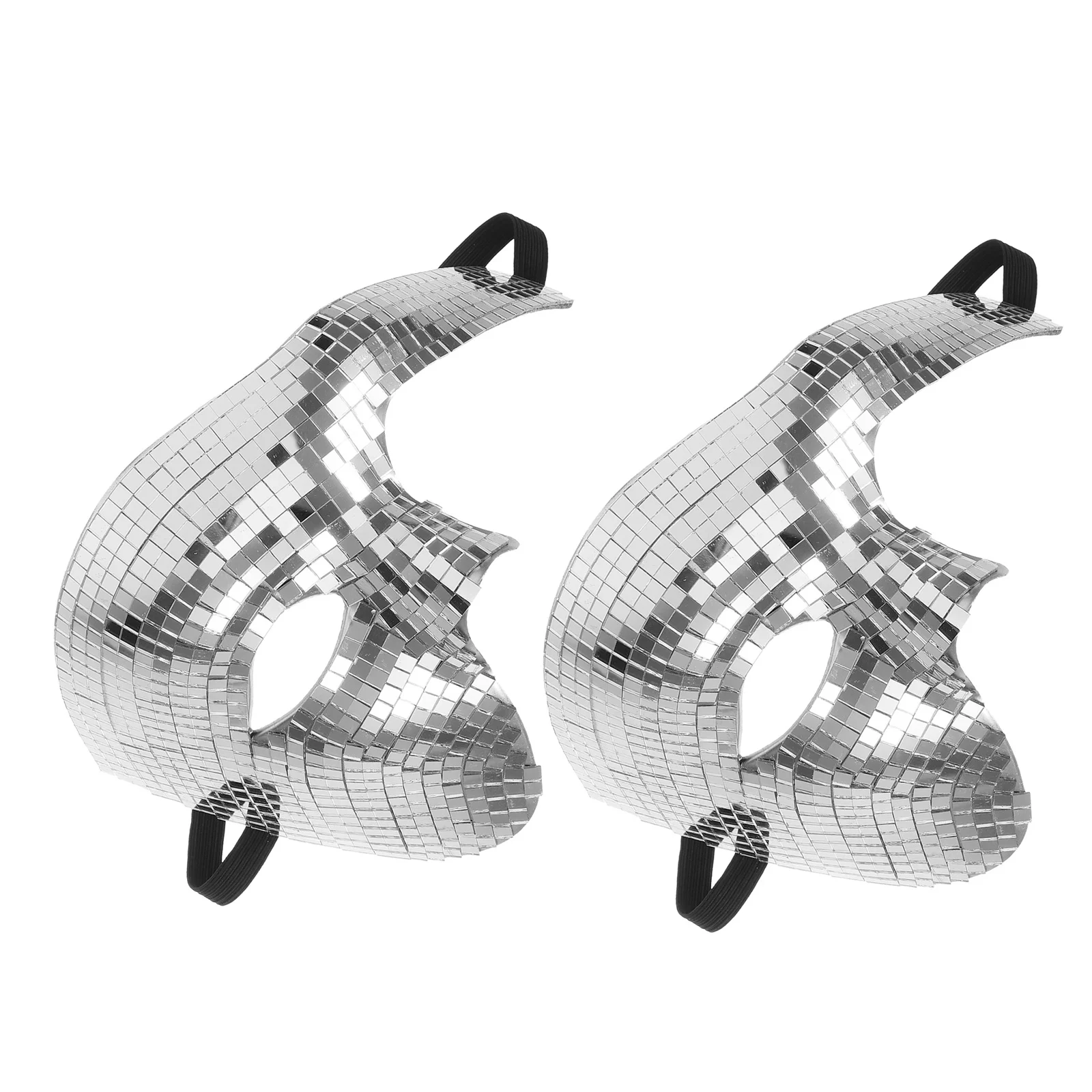 

2Pcs Reflective Laser Half Face Mask Disco Mirror Masquerade Party Costume Halloween Carnival Glitter Mask Party Face Masks