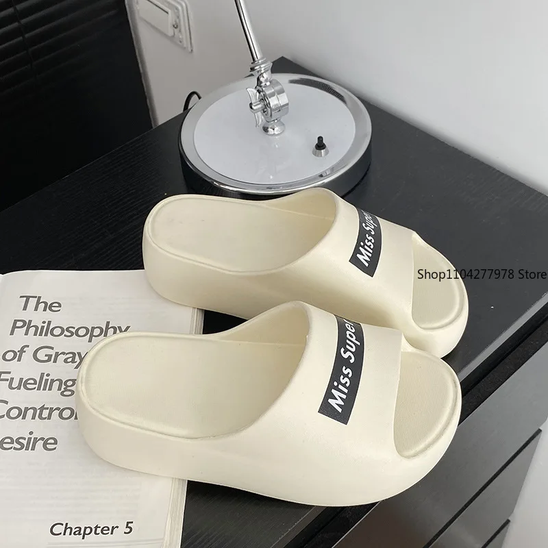 7.5cm Fashion Summer Eva Slippers Summer Women Thick Soles Non-slip Home Indoor Outdoor Couple Slippers Bath Flip Flops