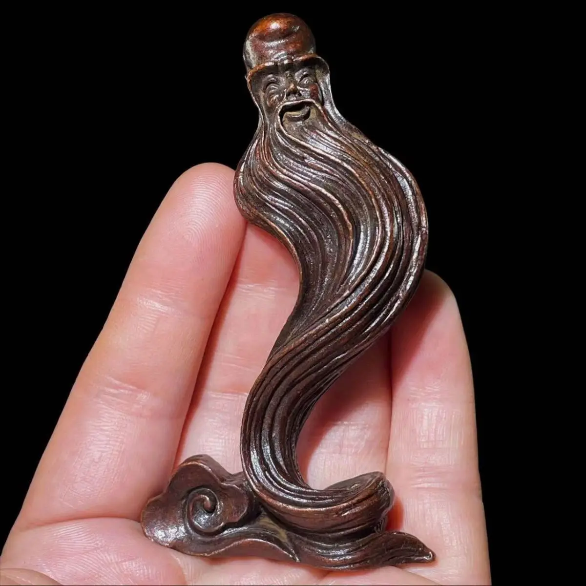 Village god with long beard incense burner Sticks Holder Statue for Tea Home Decor Ornaments