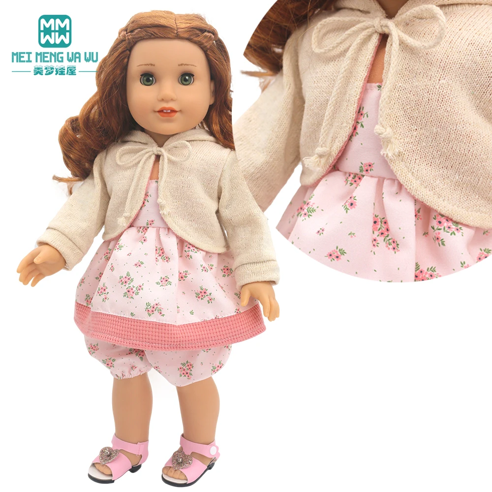 17-18inch Doll Clothes Fashion Dresses, Hooded jumpsuit, cardigan strap skirts for American doll and New Born Toys gifts