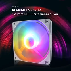 MANMU Case Cooling Fan 12cm Desktop Computer LED Lighted Mute RGB Fan