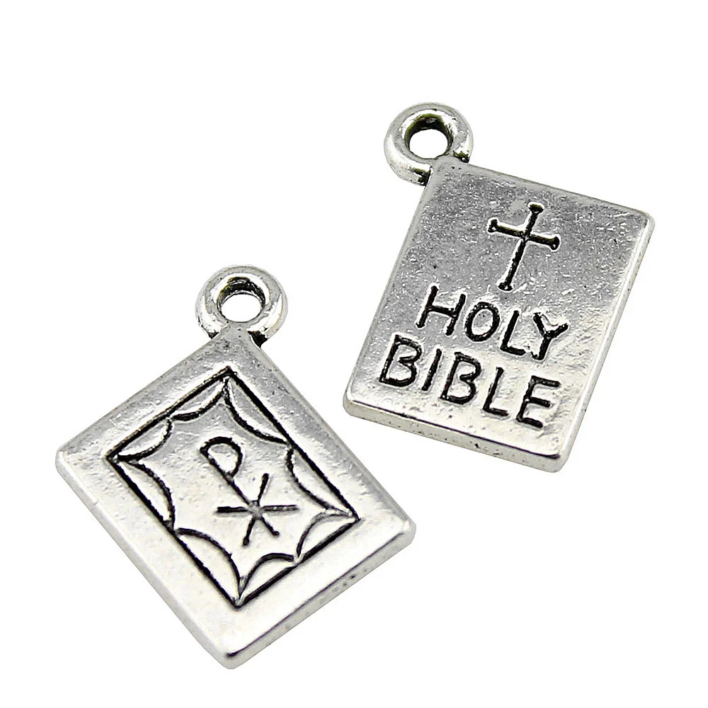 Components Holi Bible Charms Jewelry 17x14mm 10pcs