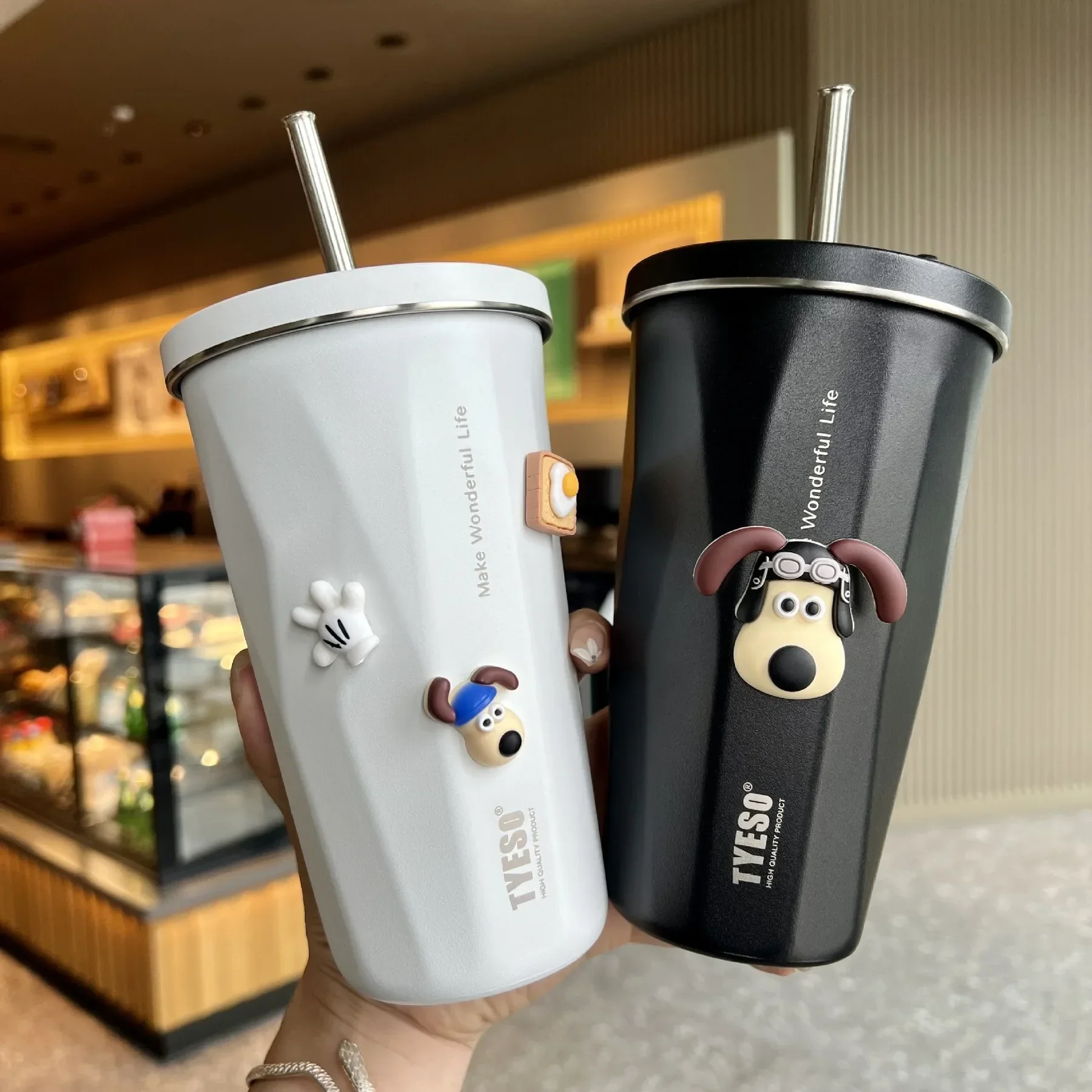 

Stainless Steel Water Bottle Tumbler Vacuum Flasks Straw Cup with Lid Thermos Mug Water Cup Thermal Coffee Tea Cold Drink Bottle