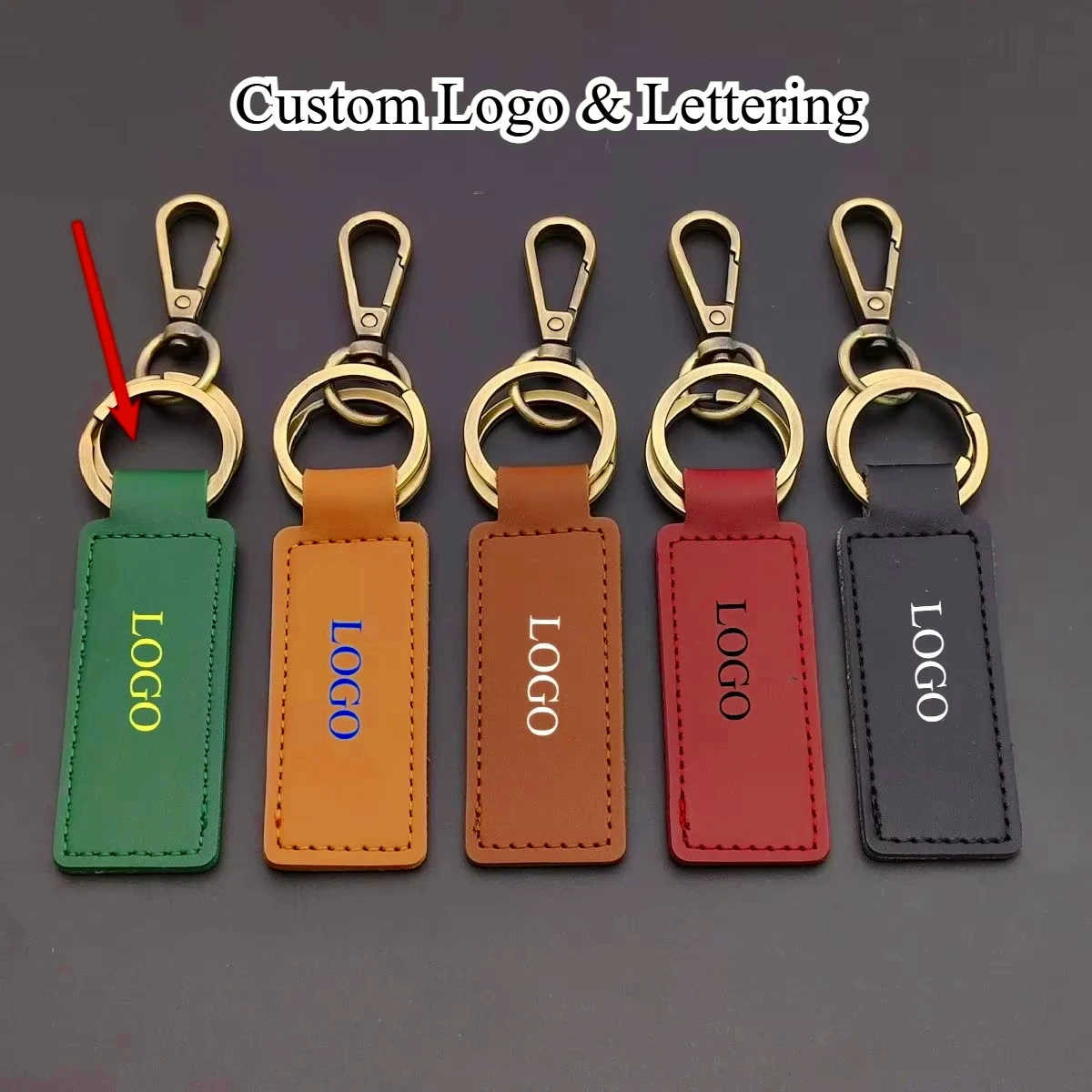 

Custom 5 Colors PU Leather Keychain Business Gift Creative DIY Key Chain Men Women Car Key Retro Strap Waist Wallet Keyrings