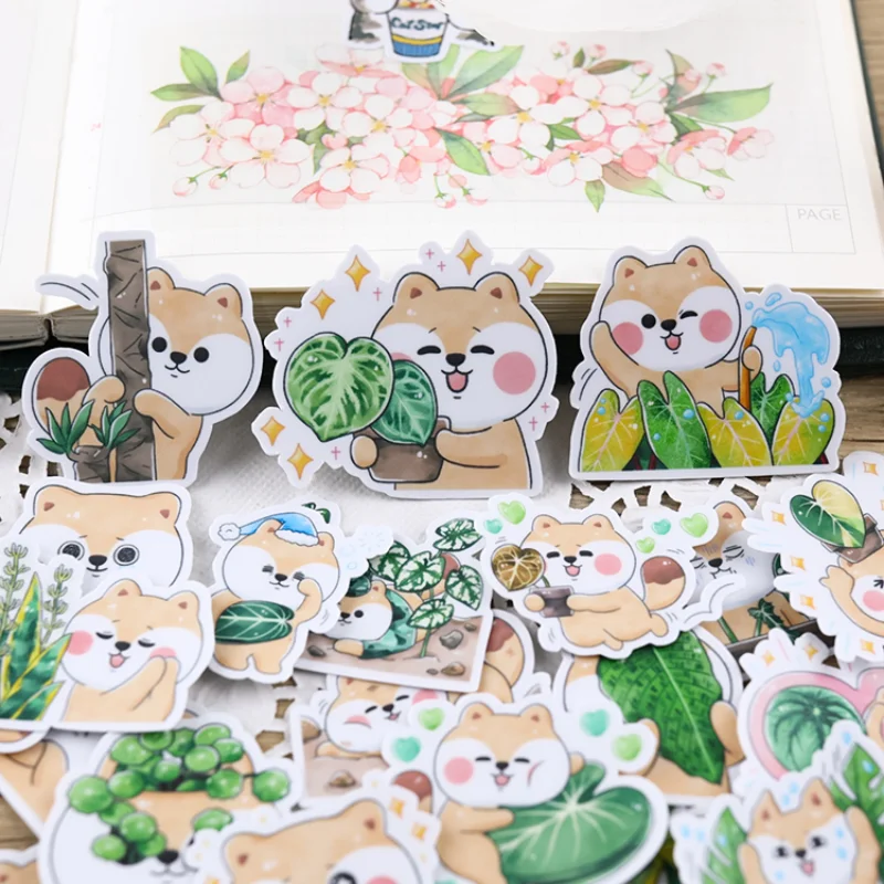 40pcs Shiba Inu Daily Articles Hand Account Cartoon Stickers Cute Diy Photo Album Ins Translucent Decorative Material