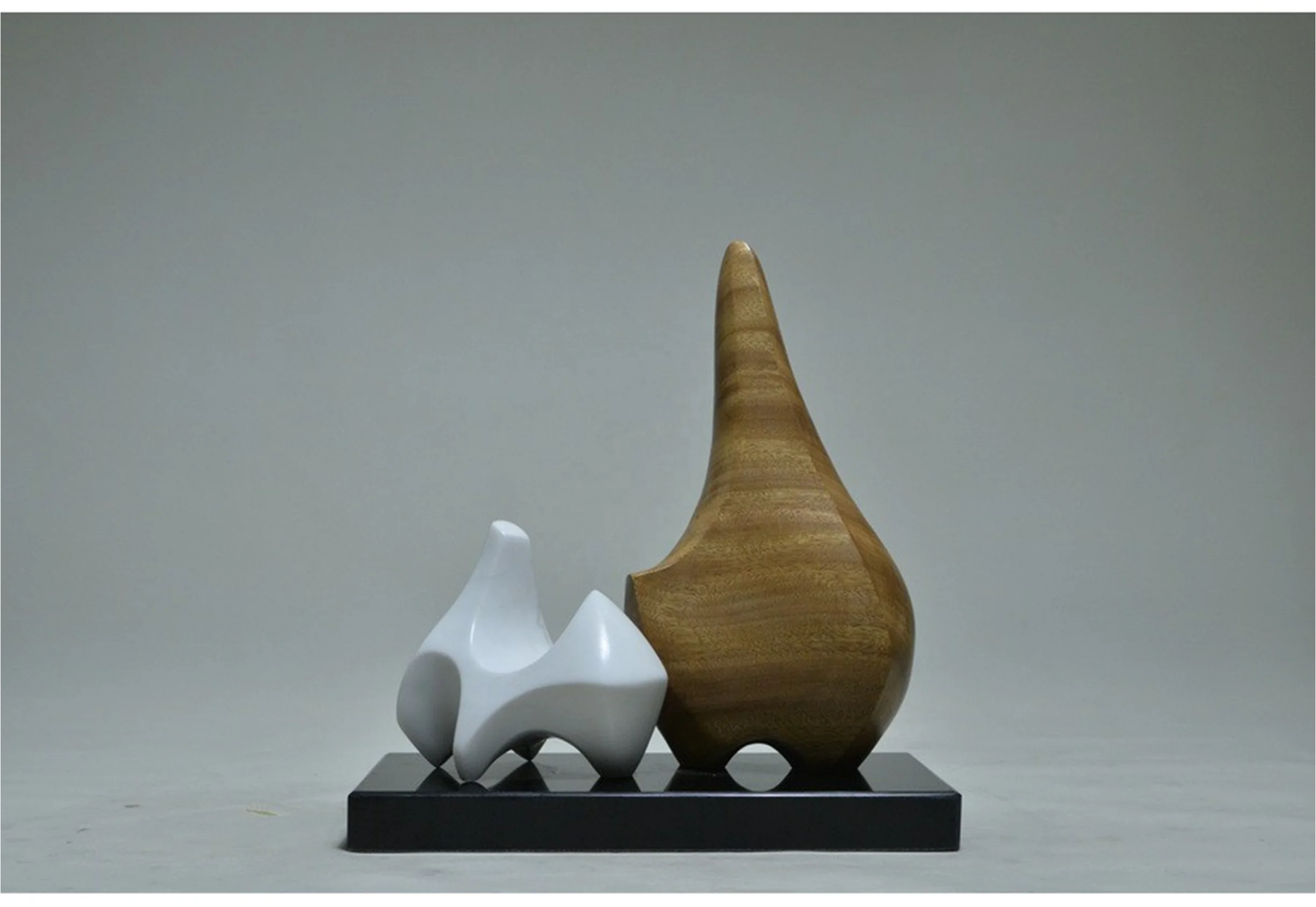 Stone sculpture art marble wood mixed sculpture hotel decoration