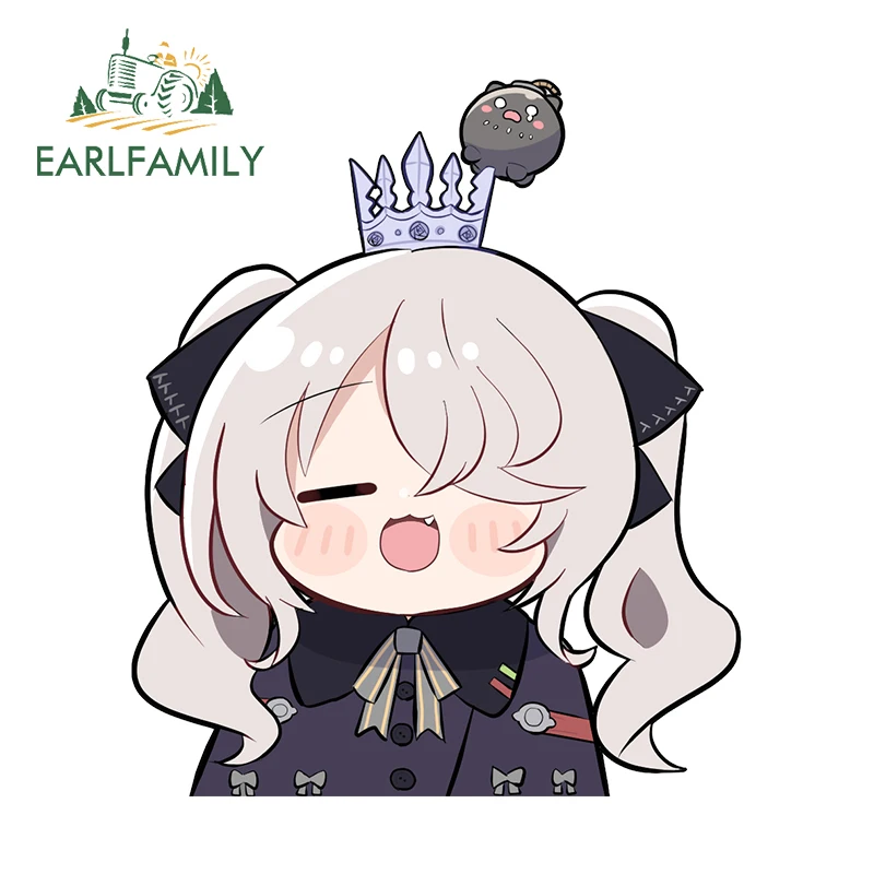 EARLFAMILY Hololive Shishiro Botan Sleep Anime Girl Car Stickers Kawaii Car Decoration Graphics Decal Cute Waterproof Windshield