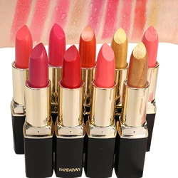 Lápiz labial resistente al agua, brillo mate, 9 colores brillantes, pigmentos rojos sexys, hidratante, esmalte de labios de larga duración, maquillaje de labios