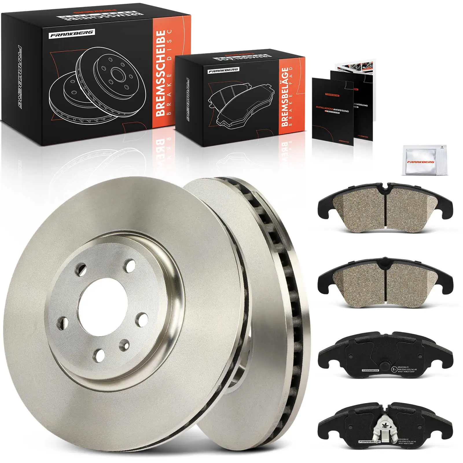 Frankberg 2x Remschijven 4x Remblokken Vooras Voor Audi A4 8K2 B8 8KH B8 8K5 B8 A5 8T3 8F7 8TA Q5 8RB 4G0698151D