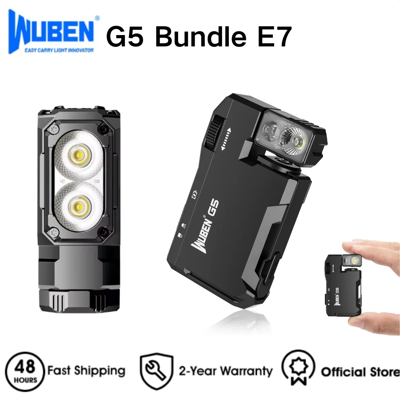 wuben-e7-1800-lumen-mini-flashlight-pocket-bundle-with-g5-edc-400lm-flashlight-rgb-rechargeable-magnetic-keychain-light