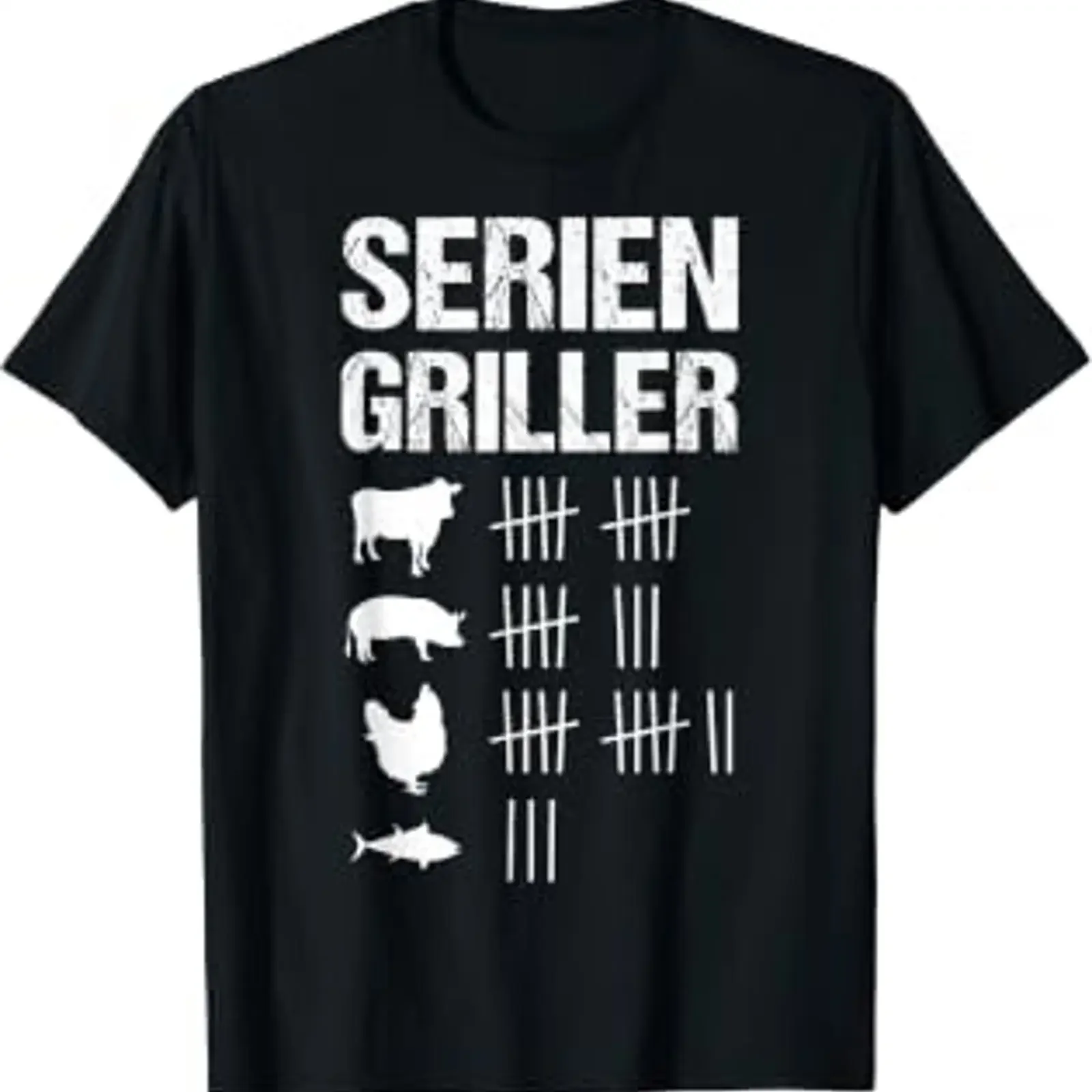 Serial griller grilling grill fan BBQ barbecue men's gift T shirt vintage Washed designer clothes homme Versatile Stretched