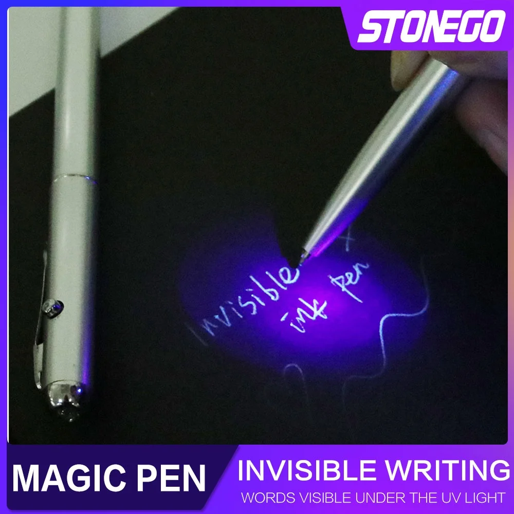 Stylo à encre Invisible, nouveauté, stylos à bille en matière plastique avec lumière Uv, stylo à bille Secret magique, 1 pièce