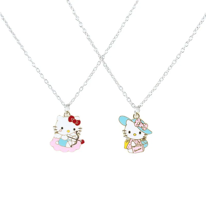 Sanrio cartoon necklace Children\'s Hello Kitty Kuromi Pendant Necklace Point Womens Fashion Necklace Girlfriend Accessories Gift