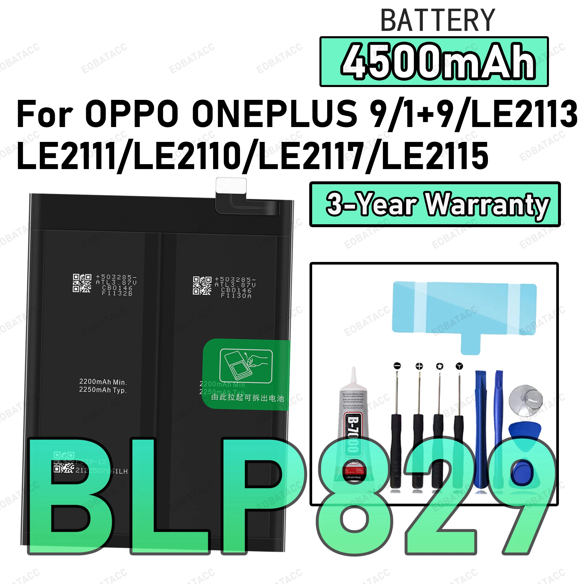 

100% New High Quality BLP829 Battery For Oneplus 9/LE2113/LE2111/LE2110/LE2117/LE2115 Replacement Batteria Batteries+Free tools