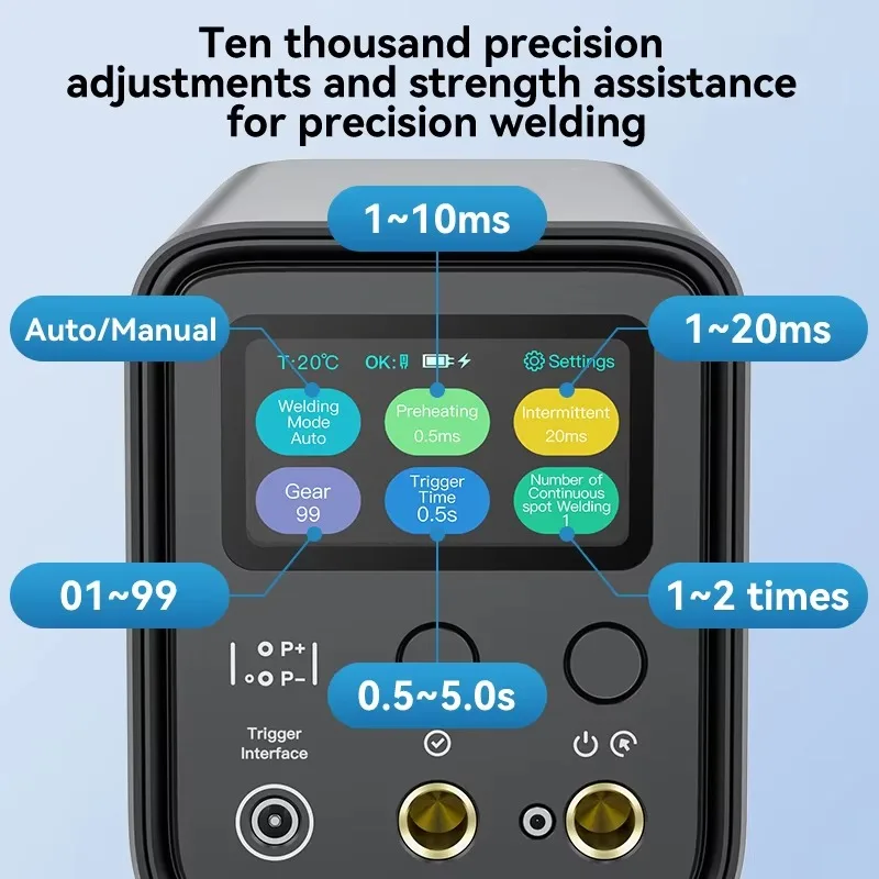 ماكينة لحام نقطي للبطارية UF20B - لحام بمستوى الخبراء 18650 مع جسم ألومنيوم فضائي