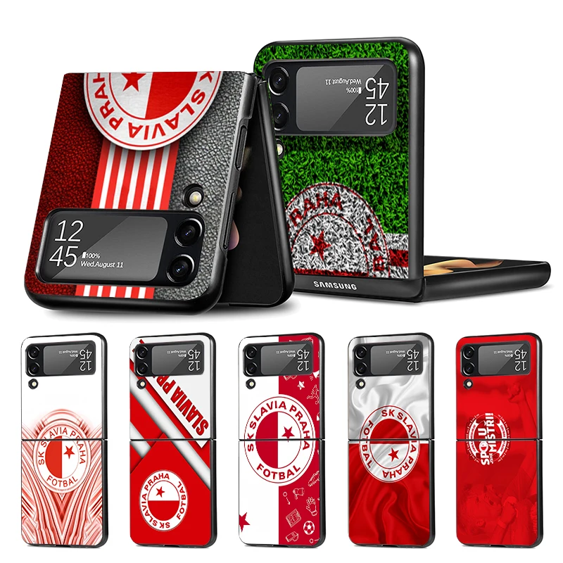 Sk Slavia Praha Czech Republic Z Flip 4 Z Flip 4 Phnoe Case For Samsung Z Flip 3 5 5G Black Hard Shell Galaxy ZFlip3 ZFlip4 ZFli