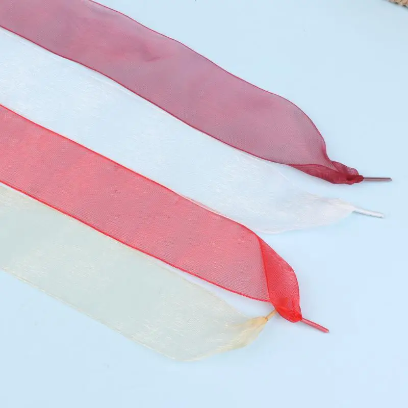 กว้าง 4 ซม.Organza รองเท้า 160 ซม.ผู้หญิง Bow Shoelaces แบนผ้าไหมซาตินริบบิ้นผ้าใบกีฬารองเท้า Laces