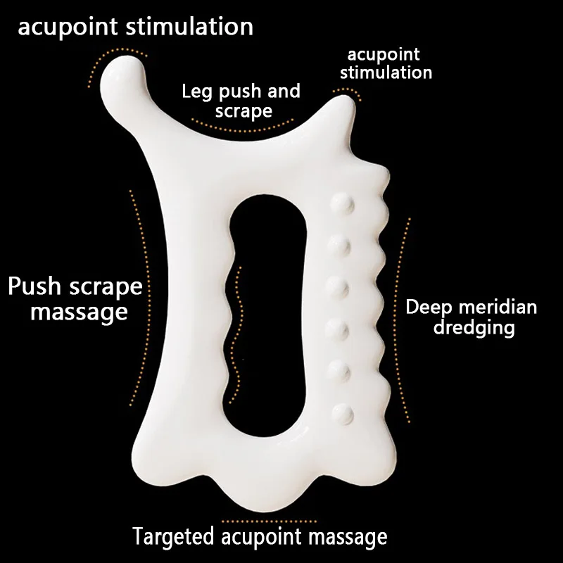 White Scraping Board Facial Guasha Handheld Full Body Board Face Lift Muscle Relief, For Women Adults Pushing Scraper Health 12