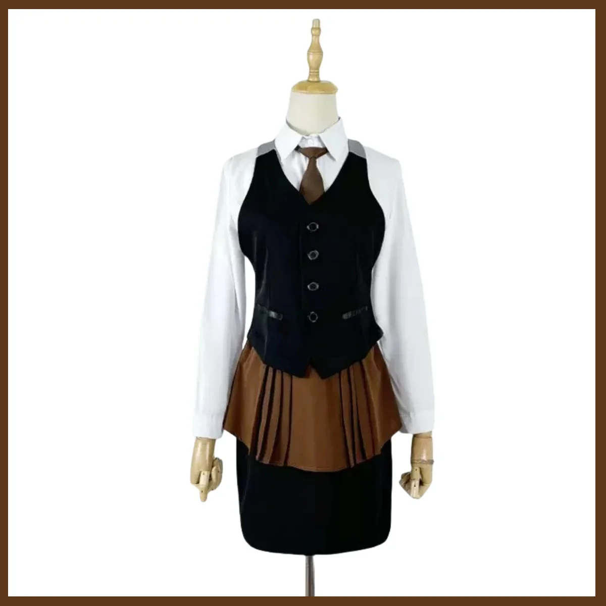Anime Tokyo Ghoul Touka Kirishima Cosplay Costume Work Uniforms Shirt Vest Skirt Wig Woman Sexy Halloween Coffee Restaurant Suit view 2