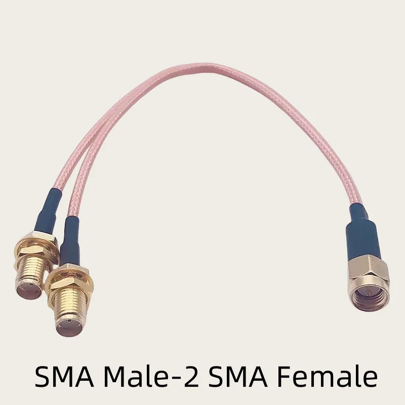 SMA ذكر أنثى الجوز إلى 2X SMA ذكر التوصيل Y نوع الفاصل الموحد ضفيرة كابل RG316 لجهاز توجيه واي فاي
